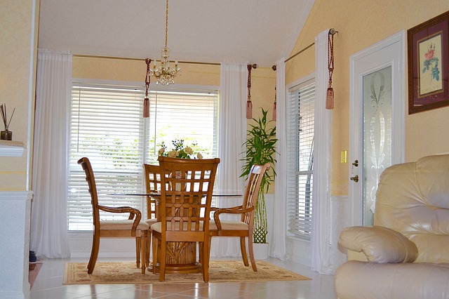 Casual dining space with table and chairs